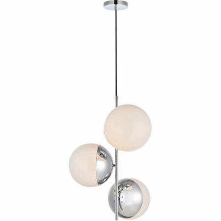 CLING Eclipse 3 Lights Pendant Ceiling Light with Frosted White Glass Chrome CL2954175